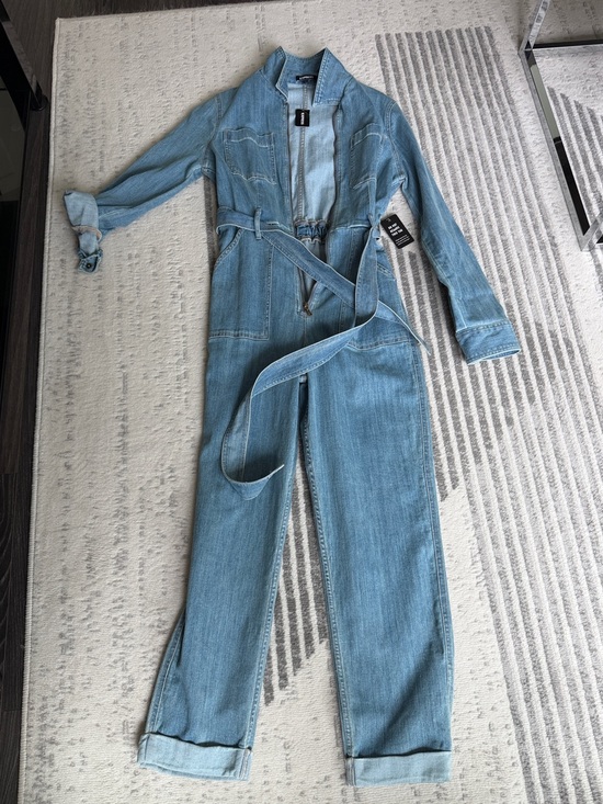 Express Pants - Express Light Blue Denim Jumpsuit